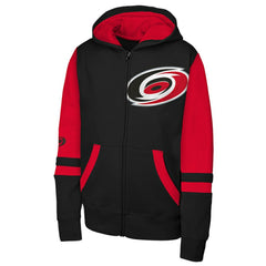 NHL Carolina Hurricanes Youth Face Off Full-Zip Hoodie - Black