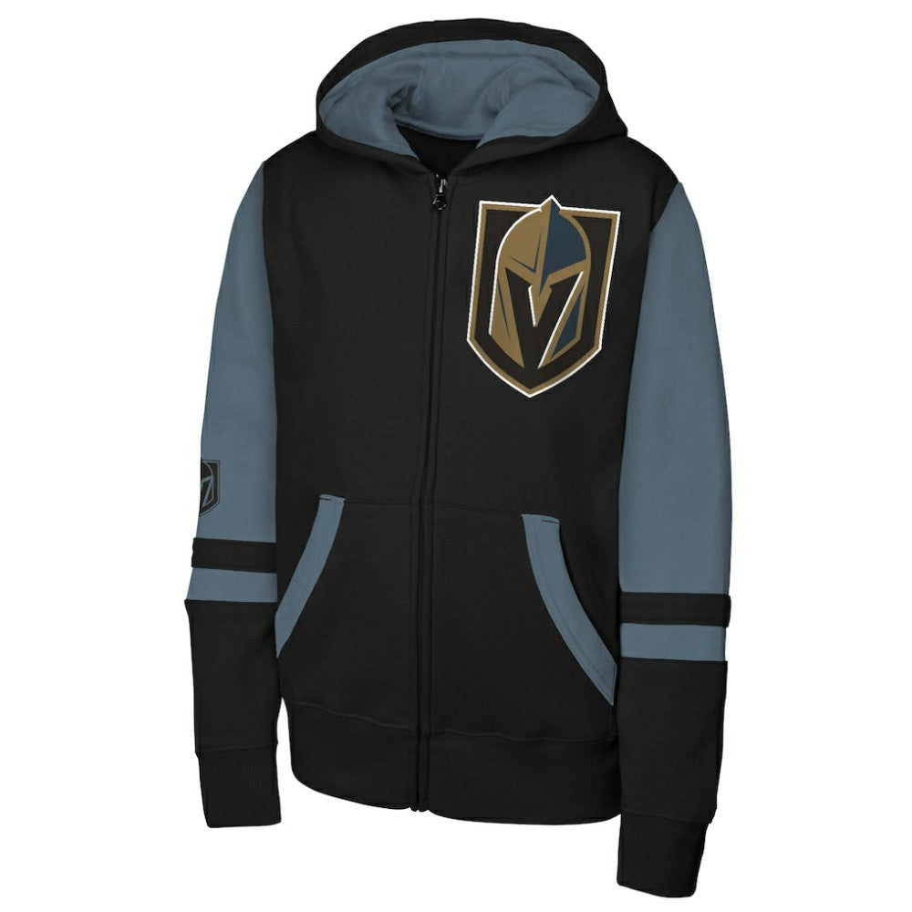 NHL Vegas Golden Knights Youth Face Off Full-Zip Hoodie - Black