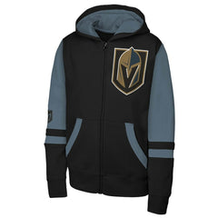 NHL Vegas Golden Knights Youth Face Off Full-Zip Hoodie - Black