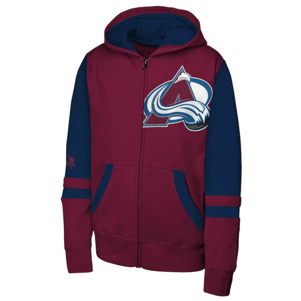 NHL Colorado Avalanche Youth Face Off Full-Zip Hoodie - Burgundy