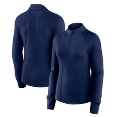 Boston Red Sox Fanatics Women's Elements Raglan Tri-Blend Quarter-Zip Top - Navy Tops