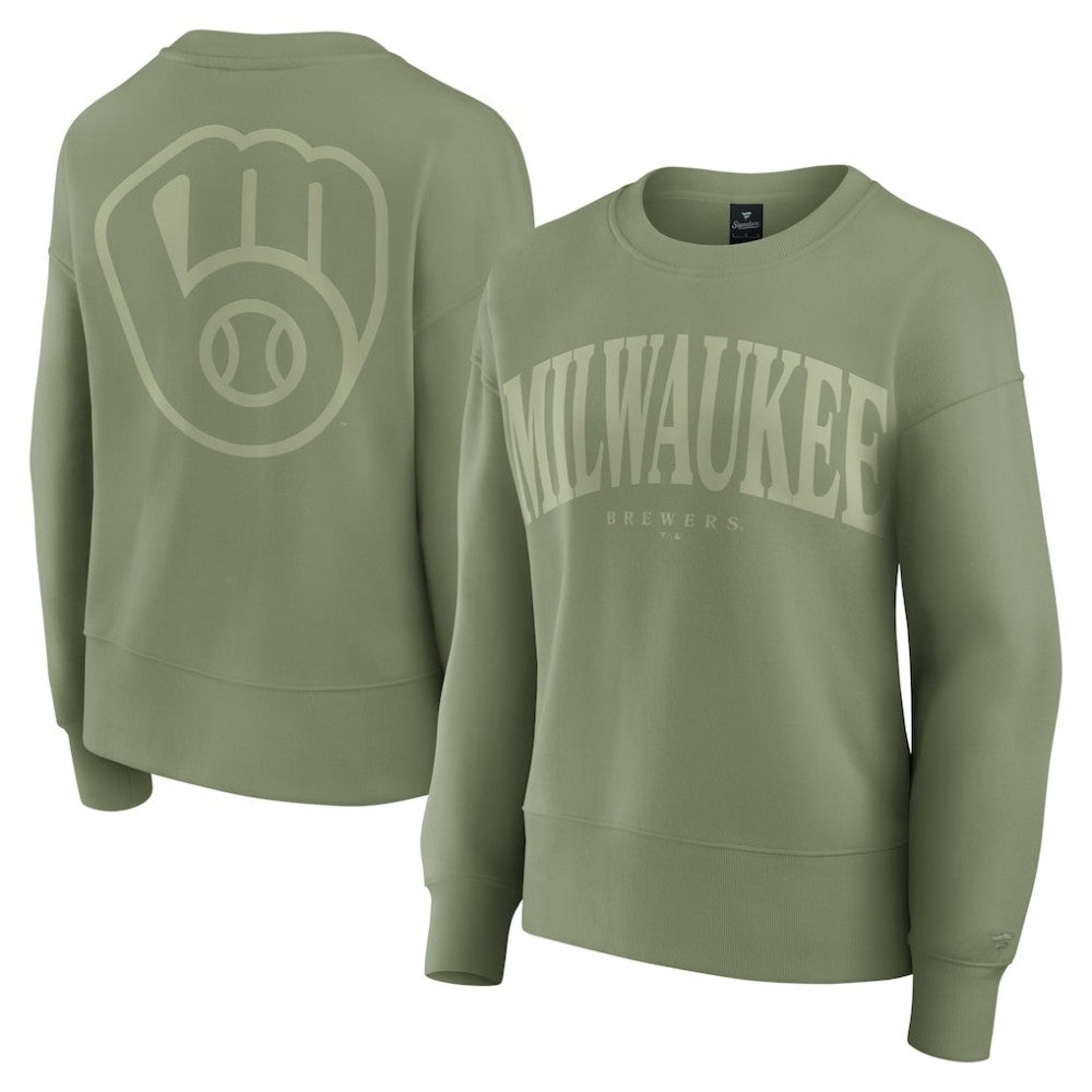 Milwaukee Brewers Fanatics Women's Elements Flow Pullover Sweatshirt - Green Pullover