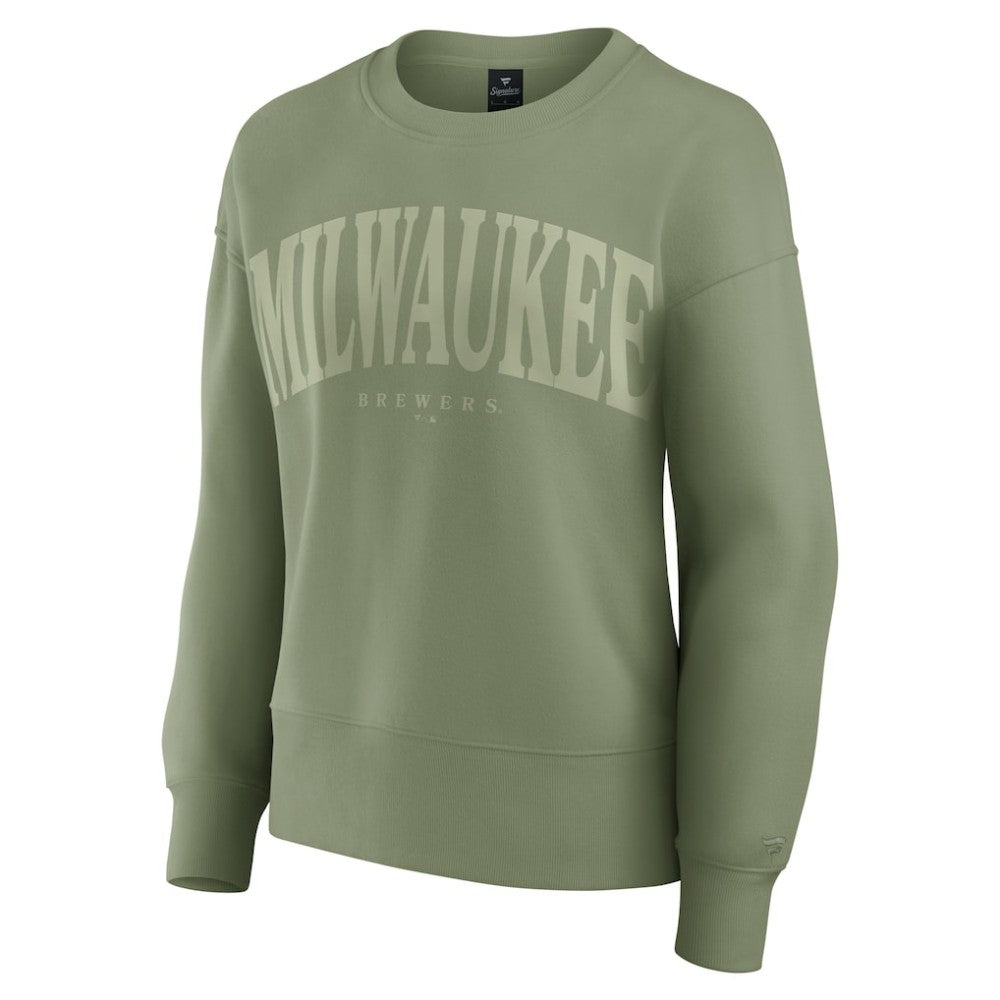 Milwaukee Brewers Fanatics Women's Elements Flow Pullover Sweatshirt - Green Pullover