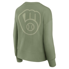 Milwaukee Brewers Fanatics Women's Elements Flow Pullover Sweatshirt - Green Pullover
