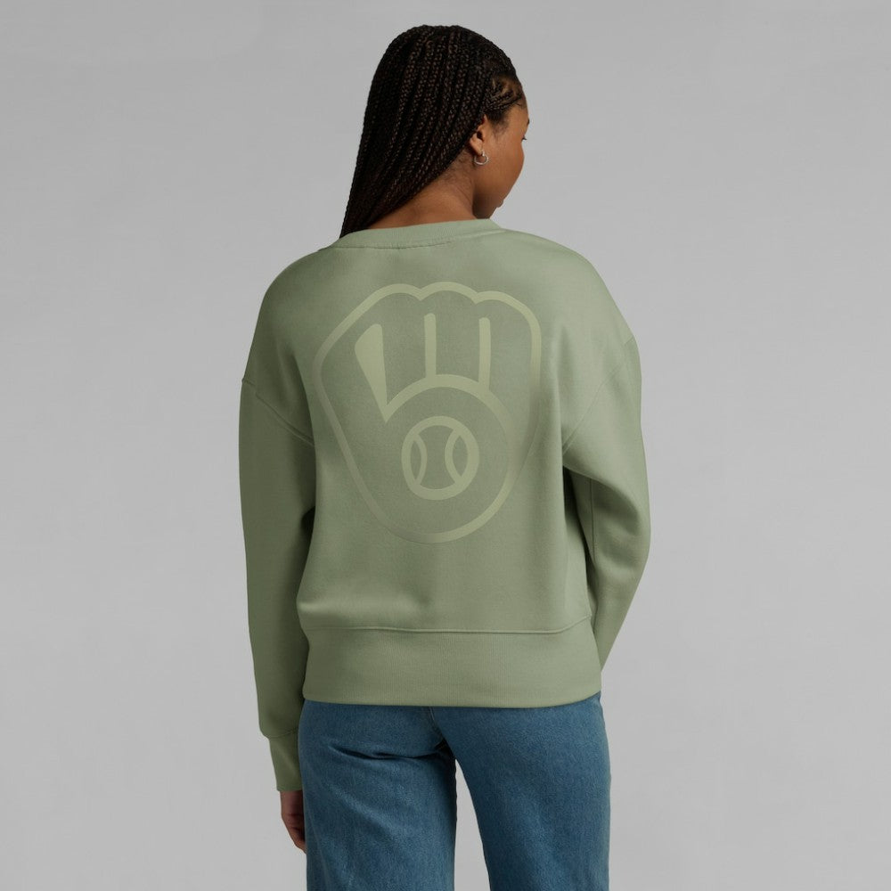 Milwaukee Brewers Fanatics Women's Elements Flow Pullover Sweatshirt - Green Pullover