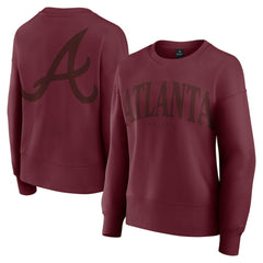 Atlanta Braves Fanatics Women's Elements Flow Pullover Sweatshirt - Burgundy Pullover