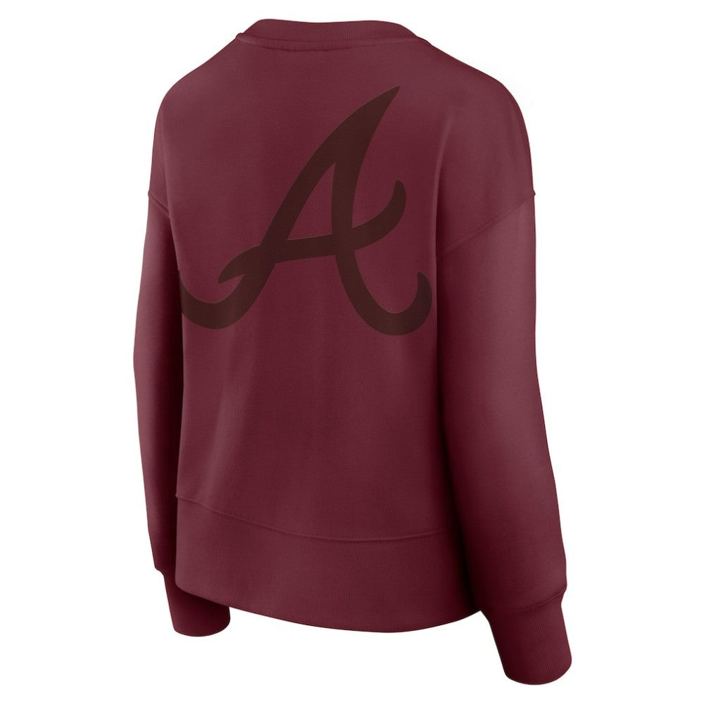 Atlanta Braves Fanatics Women's Elements Flow Pullover Sweatshirt - Burgundy Pullover