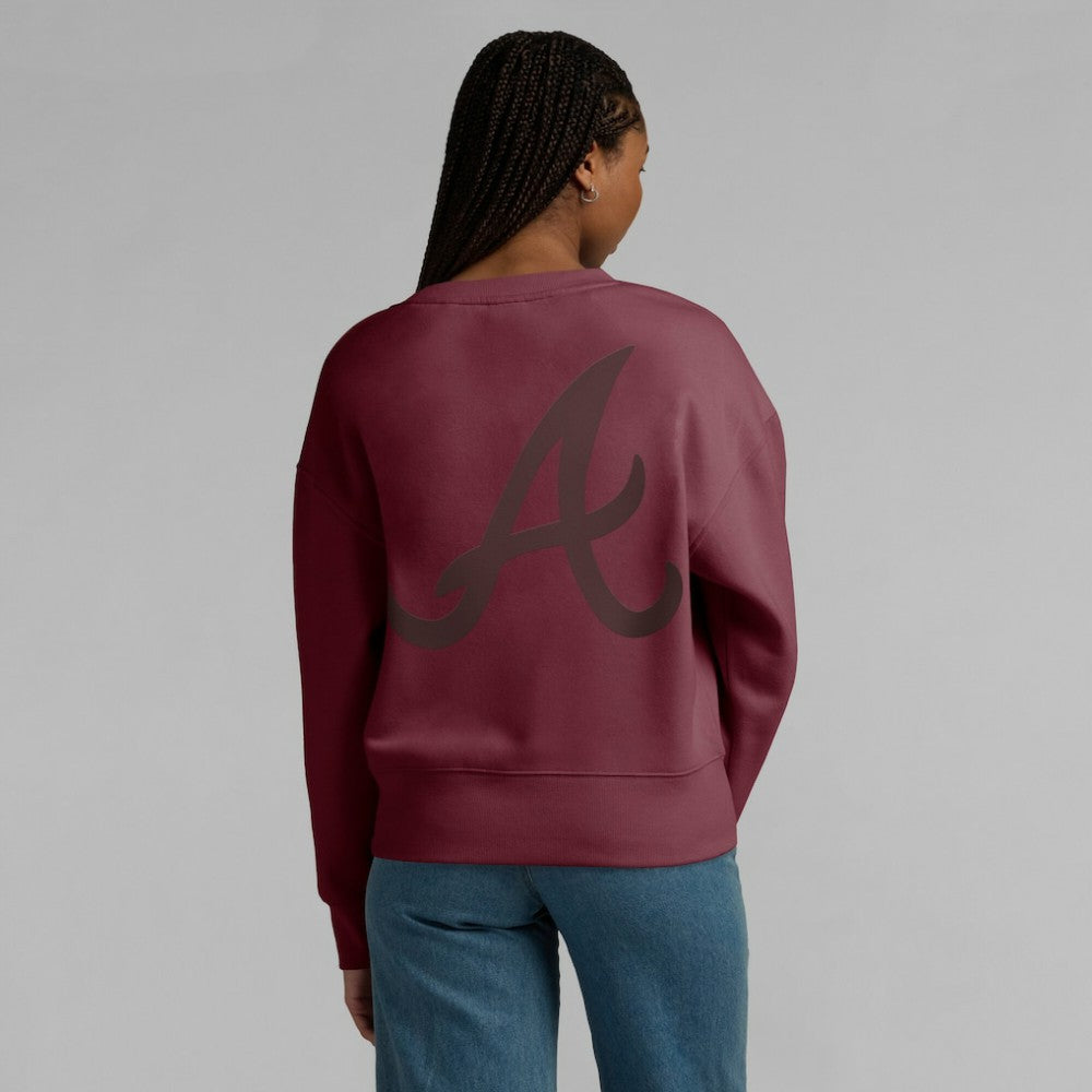 Atlanta Braves Fanatics Women's Elements Flow Pullover Sweatshirt - Burgundy Pullover