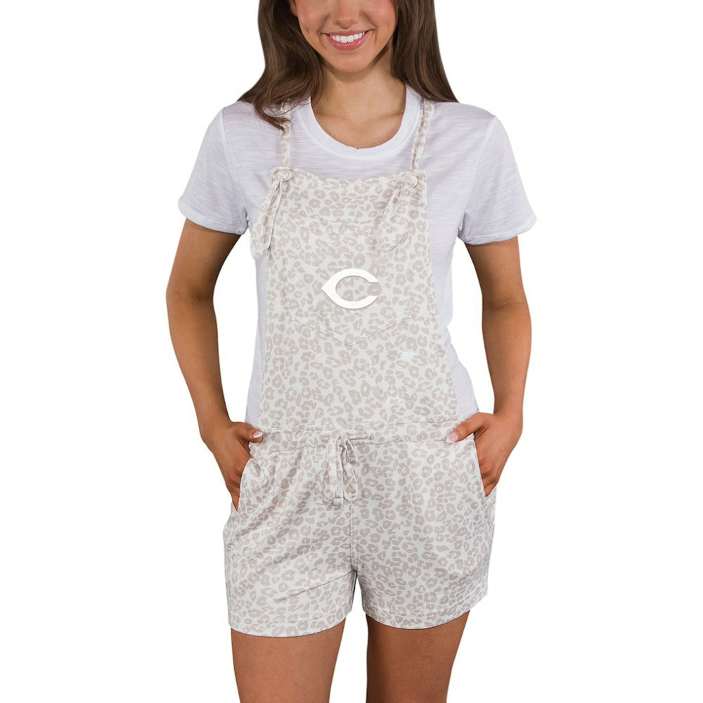 Cincinnati Reds Concepts Sport Women's Montana Hacci Knit Romper Overalls - Cream