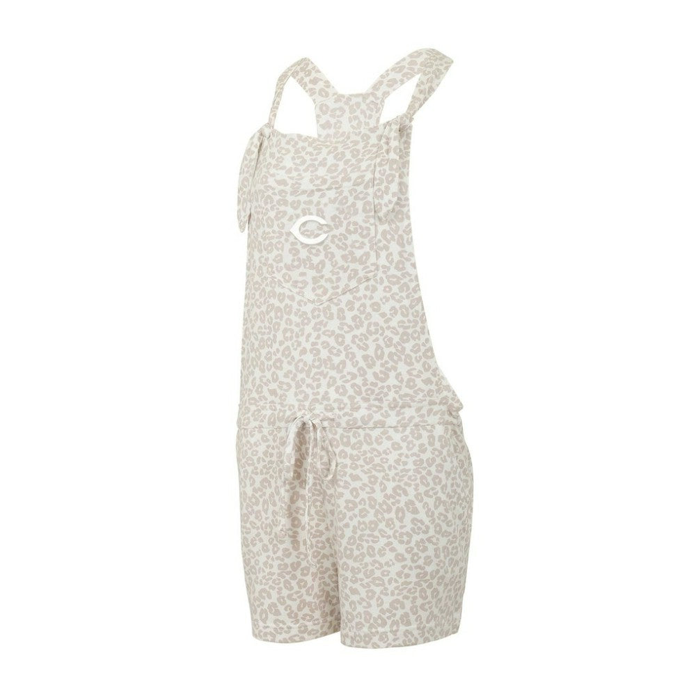 Cincinnati Reds Concepts Sport Women's Montana Hacci Knit Romper Overalls - Cream