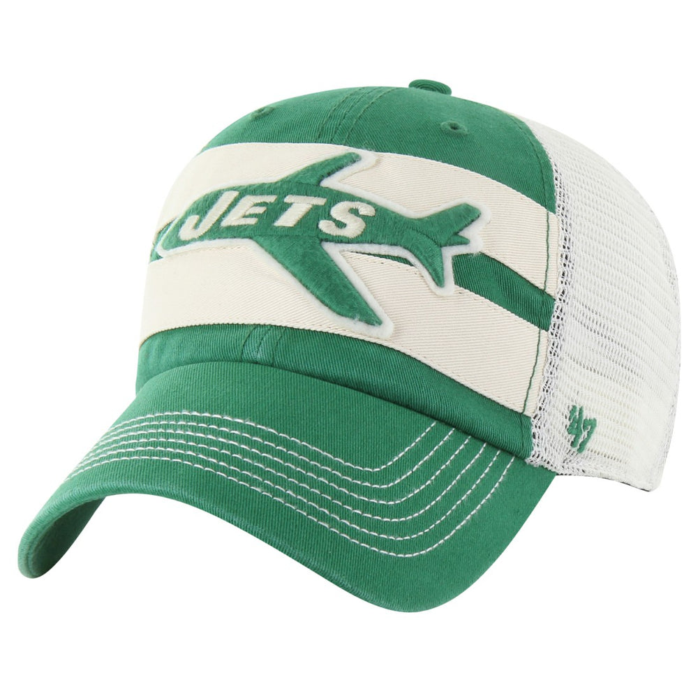 New York Jets '47 Throwback Clubhouse Boon Clean-Up Trucker Adjustable Hat Kelly Green