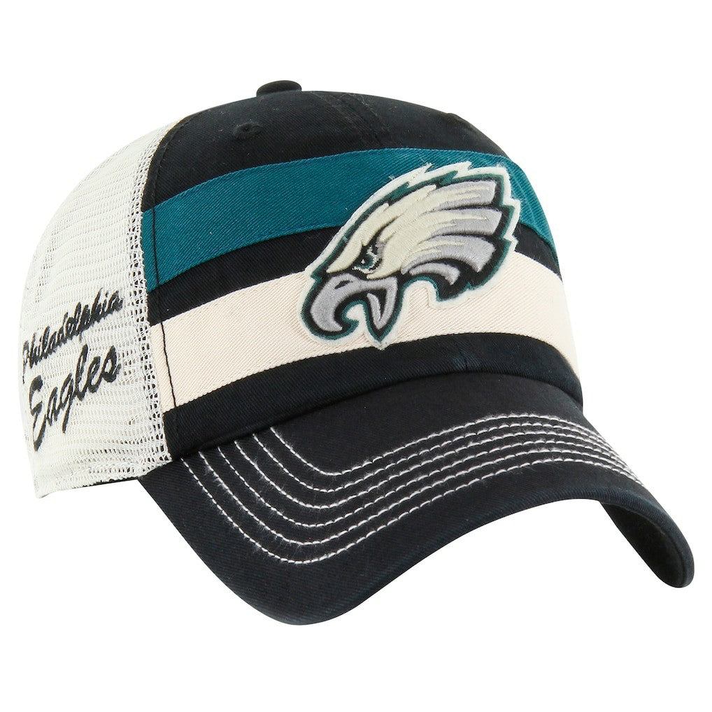 Philadelphia Eagles '47 Clubhouse Boon Clean-Up Trucker Adjustable Hat Black