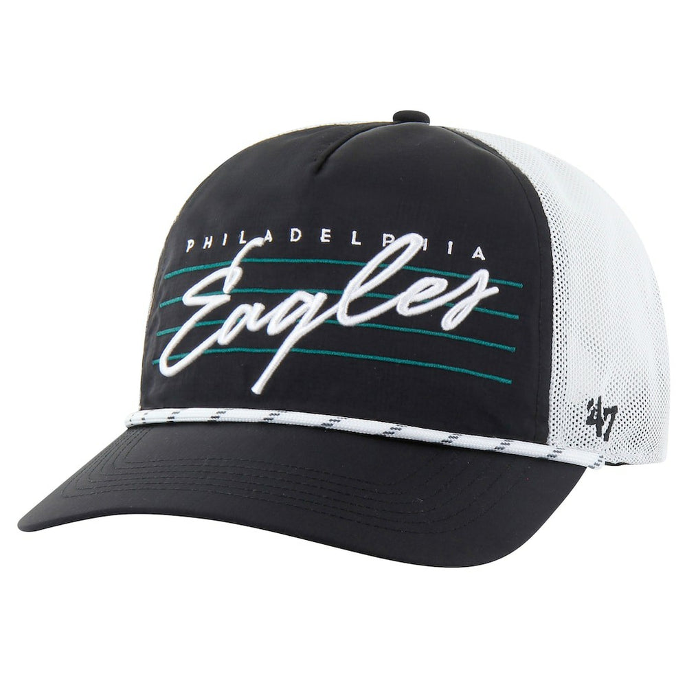 Philadelphia Eagles '47 Downburst Relaxed Hitch Trucker Adjustable Hat Black/White