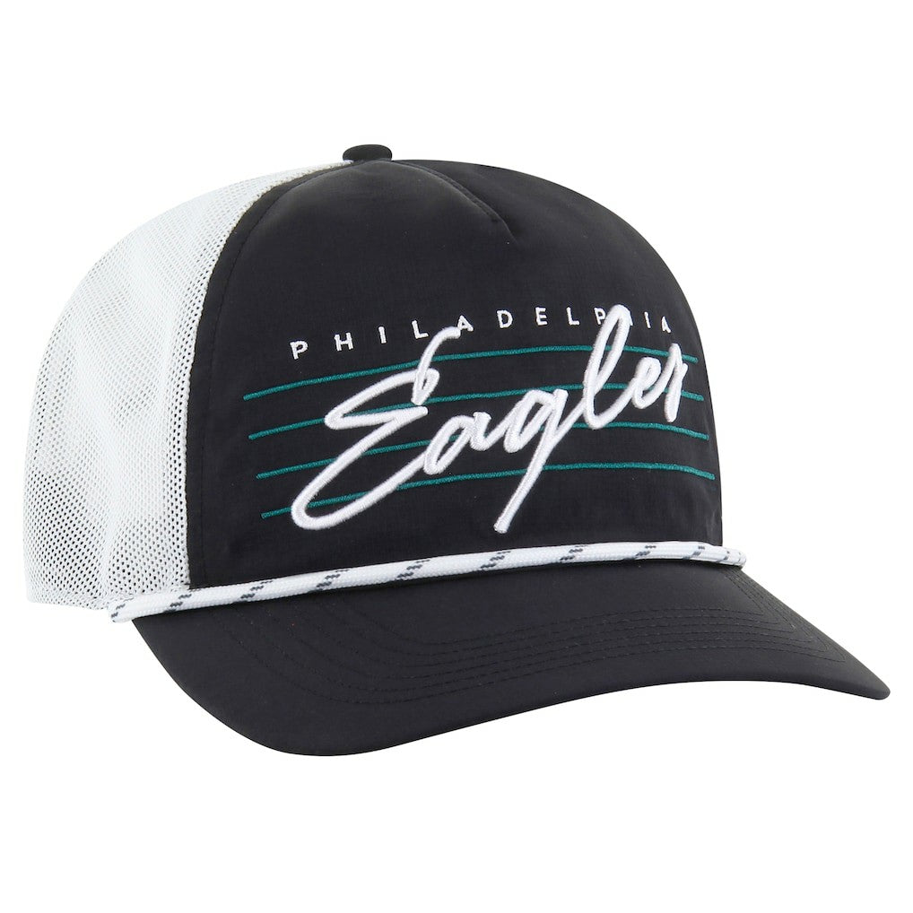 Philadelphia Eagles '47 Downburst Relaxed Hitch Trucker Adjustable Hat Black/White