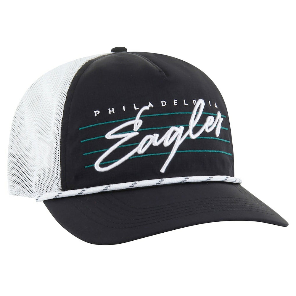 Philadelphia Eagles '47 Downburst Relaxed Hitch Trucker Adjustable Hat Black/White