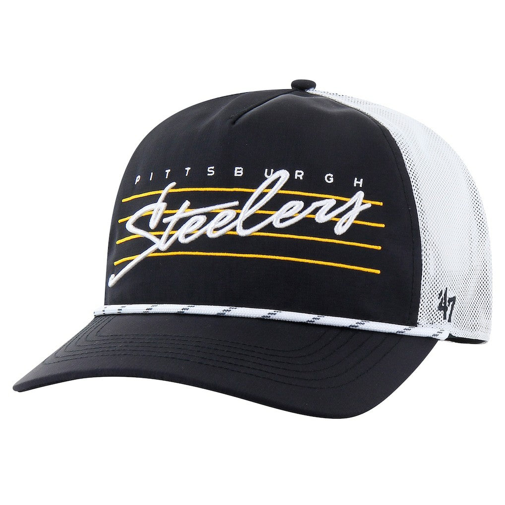 Pittsburgh Steelers '47 Downburst Relaxed Hitch Trucker Adjustable Hat Black/White