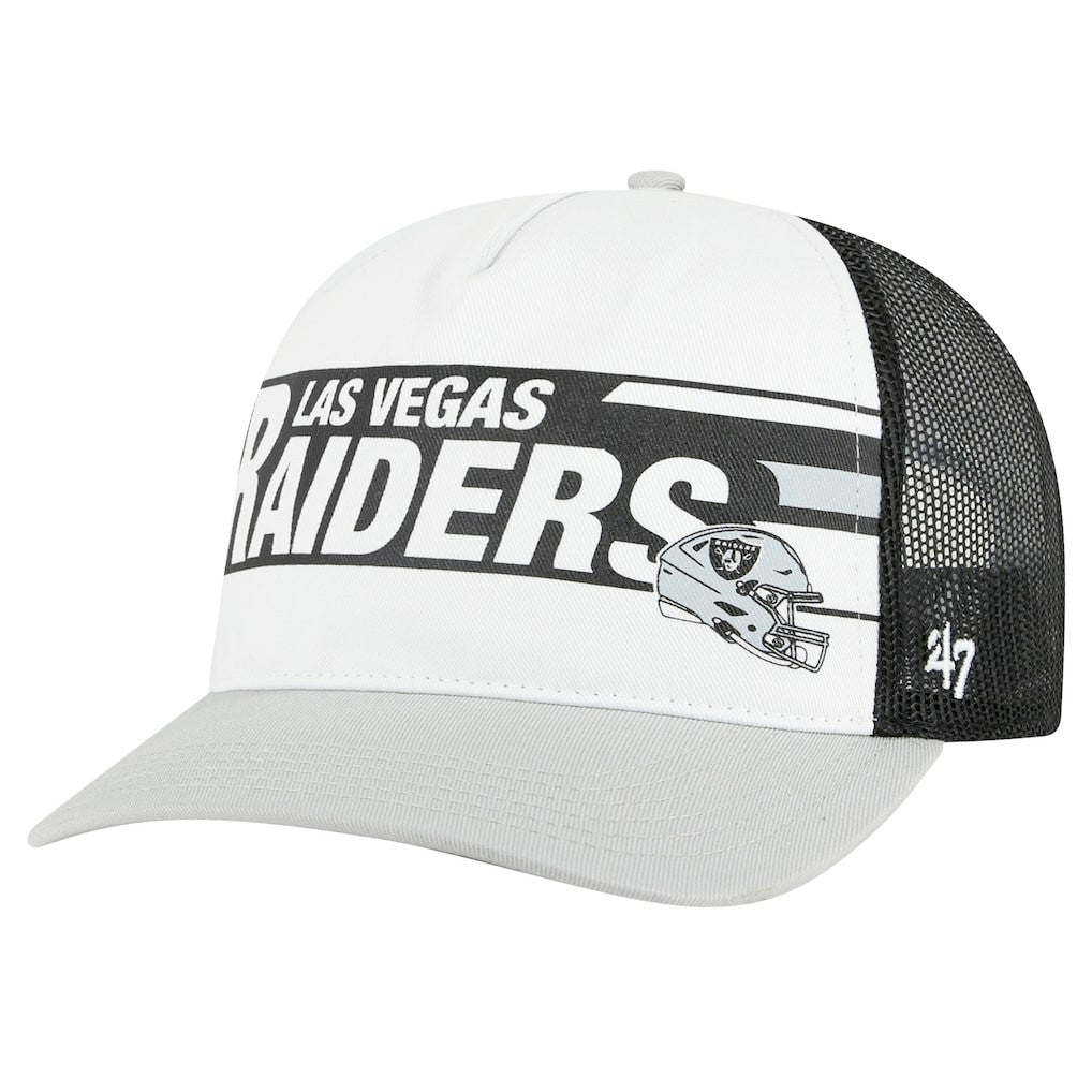 Las Vegas Raiders '47 Stack Line Hitch Trucker Adjustable Hat White/Gray
