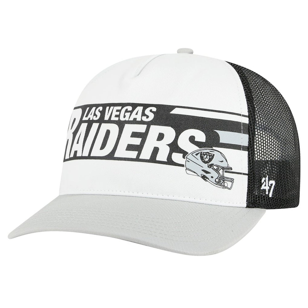 Las Vegas Raiders '47 Stack Line Hitch Trucker Adjustable Hat White/Gray