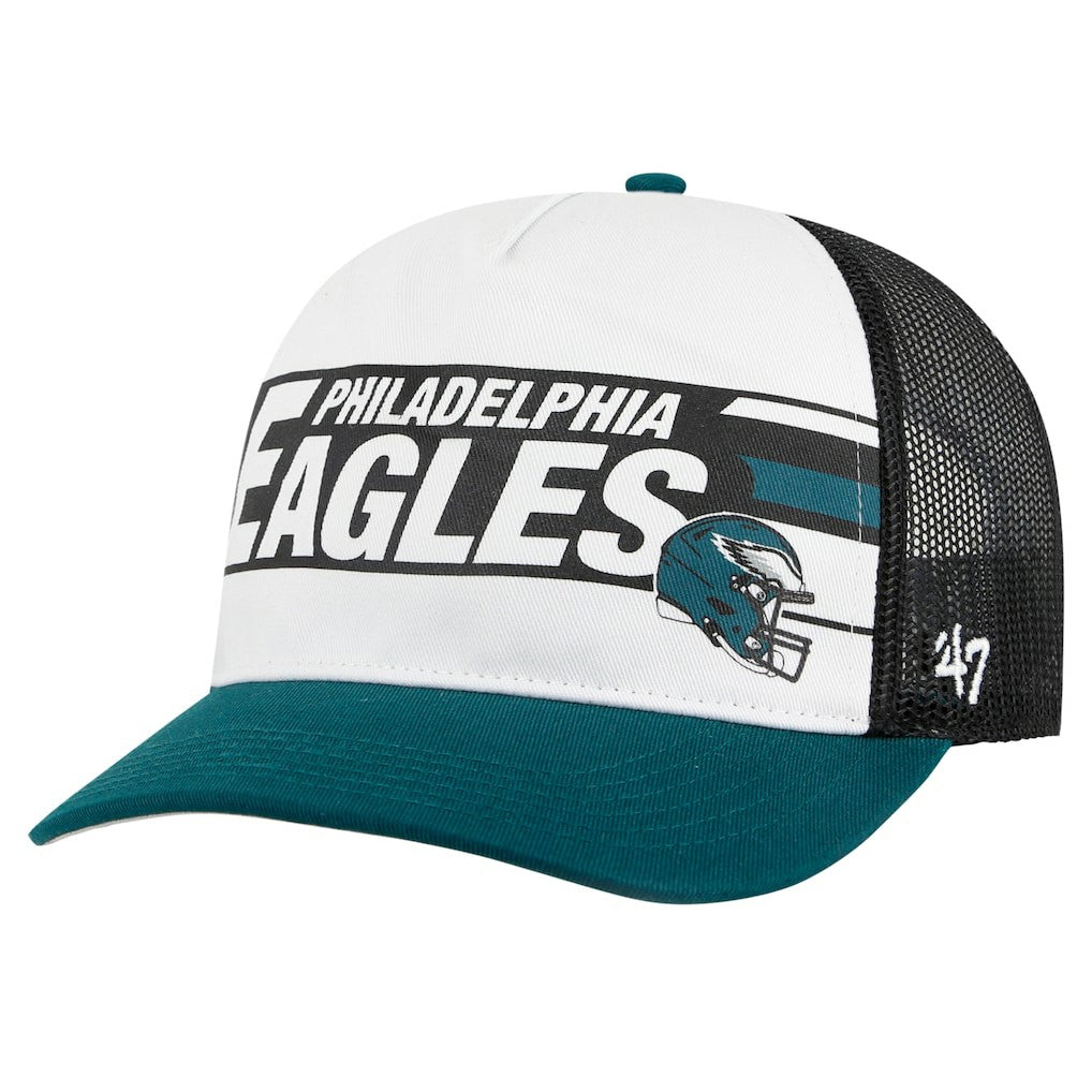 Philadelphia Eagles '47 Stack Line Hitch Trucker Adjustable Hat White/Midnight Green