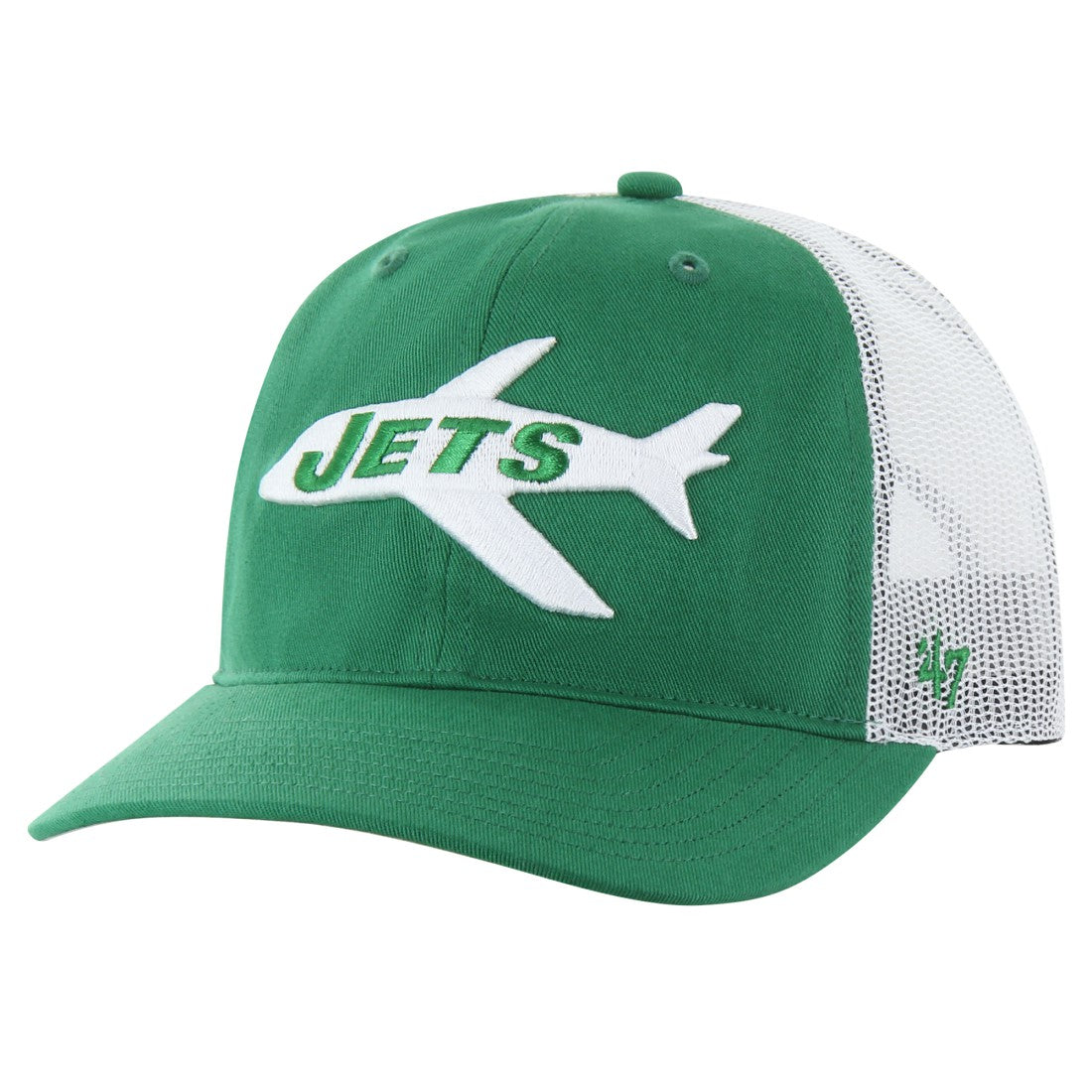 New York Jets '47 Team Unstructured Trucker Adjustable Hat Kelly Green/White