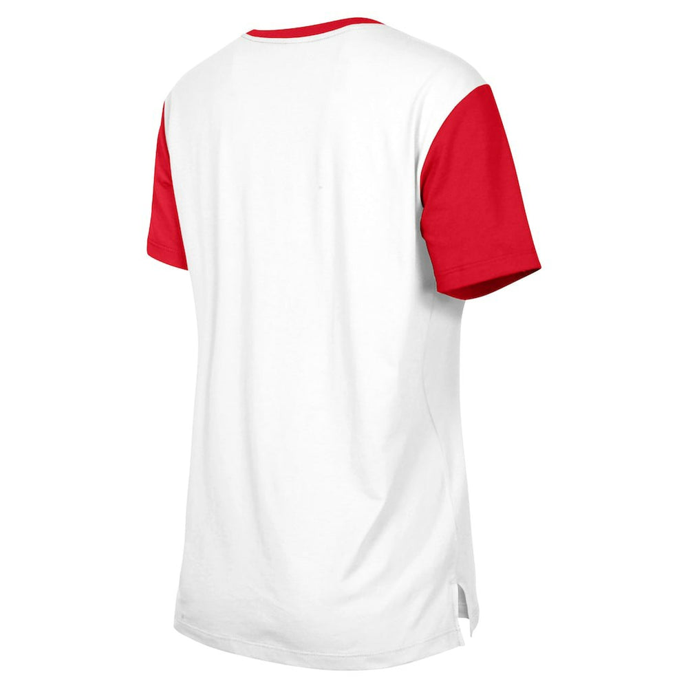 San Francisco 49ers New Era Women's 3rd Down T-Shirt White/Scarlet