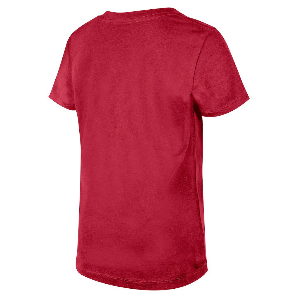 Arizona Cardinals New Era Girls Youth Flip Sequin V-Neck T-Shirt Cardinal