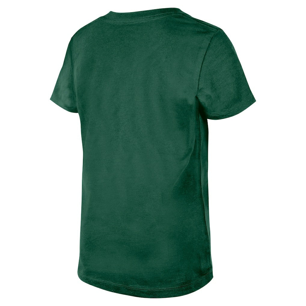 New York Jets New Era Girls Youth Flip Sequin V-Neck T-Shirt Green