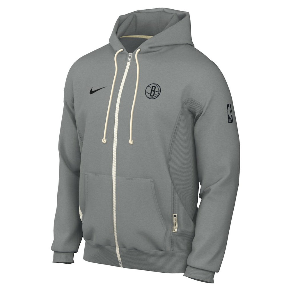 Brooklyn Nets Authentic Standard Issue Full-Zip Hoodie Jacket Gray