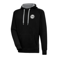 Detroit Pistons Antigua Metallic Logo Victory Pullover Hoodie Black