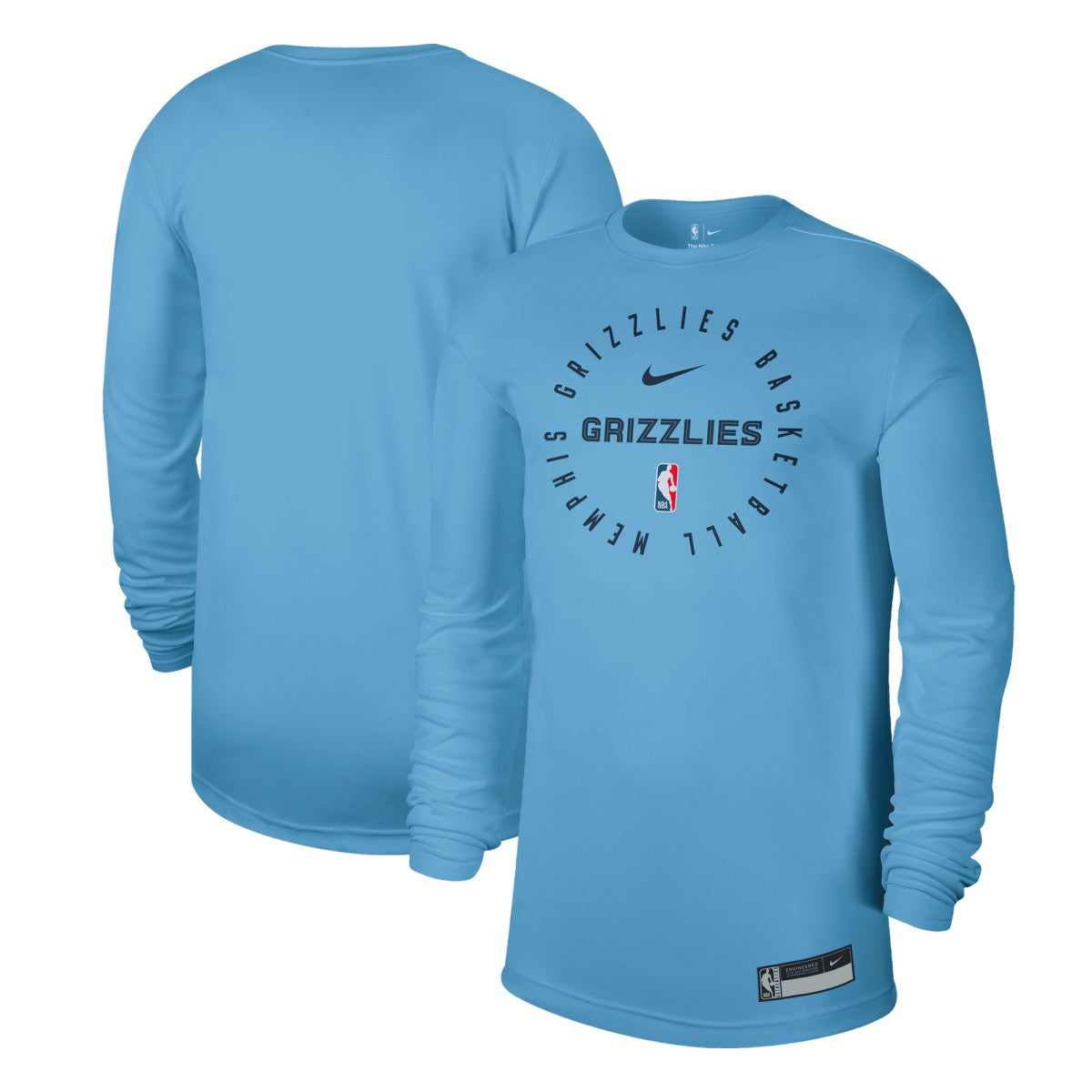 Memphis Grizzlies 2024/25 Legend On-Court Practice Long Sleeve T-Shirt Light Blue