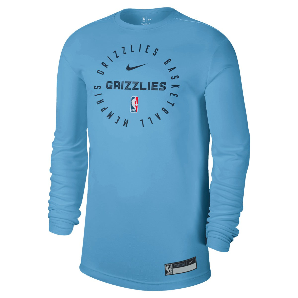 Memphis Grizzlies 2024/25 Legend On-Court Practice Long Sleeve T-Shirt Light Blue