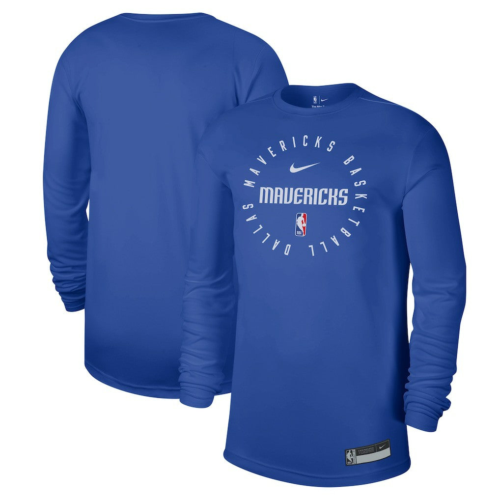 Dallas Mavericks 2024/25 Legend On-Court Practice Long Sleeve T-Shirt Blue