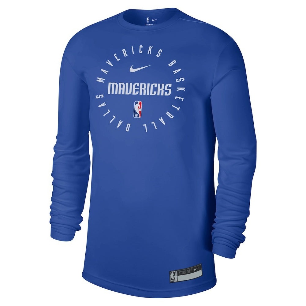 Dallas Mavericks 2024/25 Legend On-Court Practice Long Sleeve T-Shirt Blue
