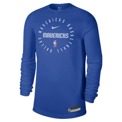 Dallas Mavericks 2024/25 Legend On-Court Practice Long Sleeve T-Shirt Blue