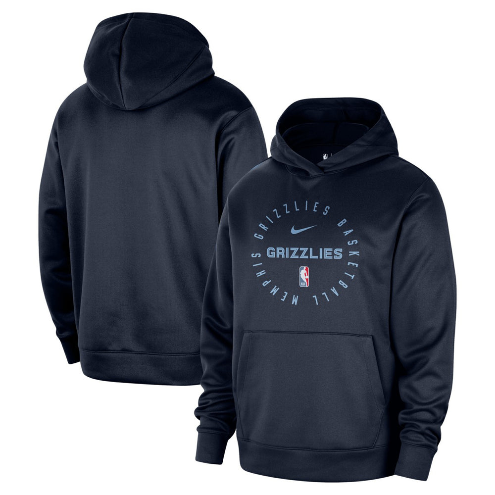 Memphis Grizzlies 2024/25 Spotlight On-Court Practice Performance Pullover Hoodie Navy