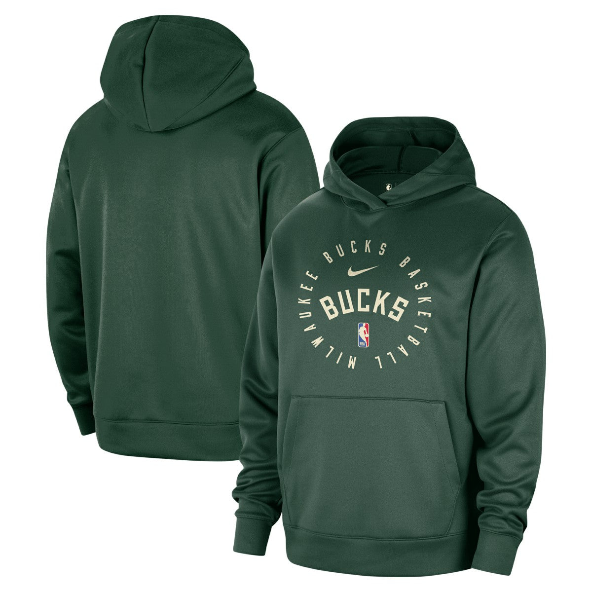 Milwaukee Bucks 2024/25 Spotlight On-Court Practice Performance Pullover Hoodie Hunter Green