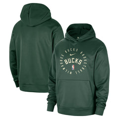 Milwaukee Bucks 2024/25 Spotlight On-Court Practice Performance Pullover Hoodie Hunter Green