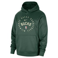 Milwaukee Bucks 2024/25 Spotlight On-Court Practice Performance Pullover Hoodie Hunter Green