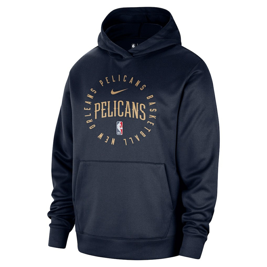 New Orleans Pelicans 2024/25 Spotlight On-Court Practice Performance Pullover Hoodie Navy