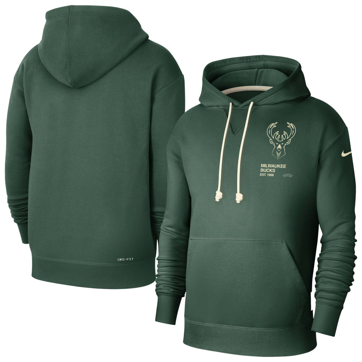 Milwaukee Bucks Courtside Standard Issue Premium Performance Pullover Hoodie Hunter Green