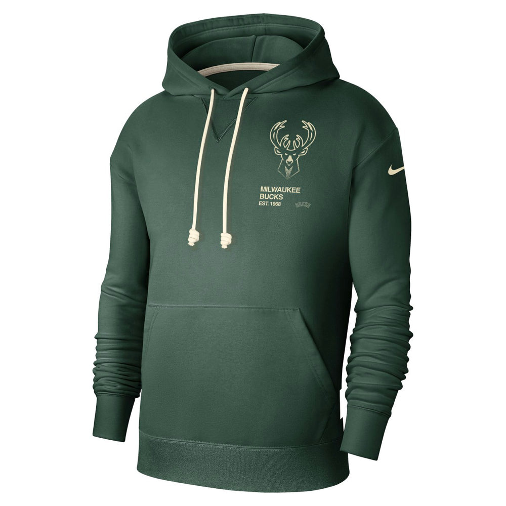 Milwaukee Bucks Courtside Standard Issue Premium Performance Pullover Hoodie Hunter Green