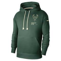 Milwaukee Bucks Courtside Standard Issue Premium Performance Pullover Hoodie Hunter Green
