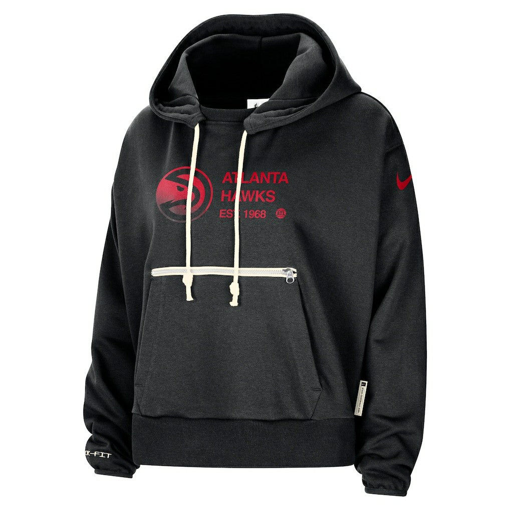 Atlanta Hawks Women's Courtside Standard Issue Performance Pullover Hoodie Black