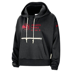Atlanta Hawks Women's Courtside Standard Issue Performance Pullover Hoodie Black