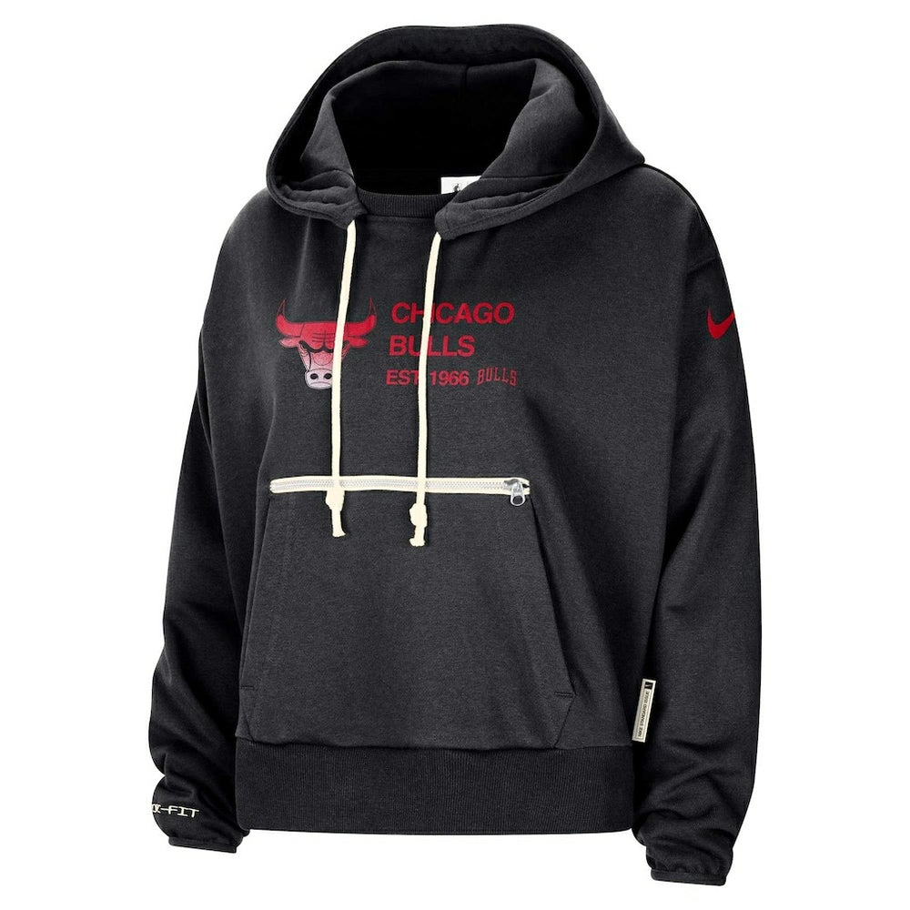 Chicago Bulls Women's Courtside Standard Issue Performance Pullover Hoodie Black