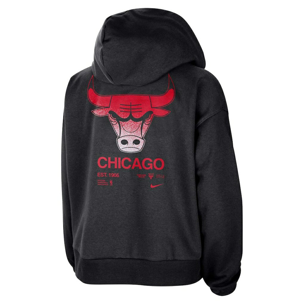 Chicago Bulls Women's Courtside Standard Issue Performance Pullover Hoodie Black