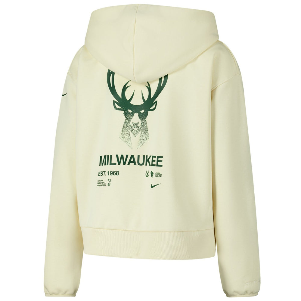 Milwaukee Bucks Women's Courtside Standard Issue Performance Pullover Hoodie Cream
