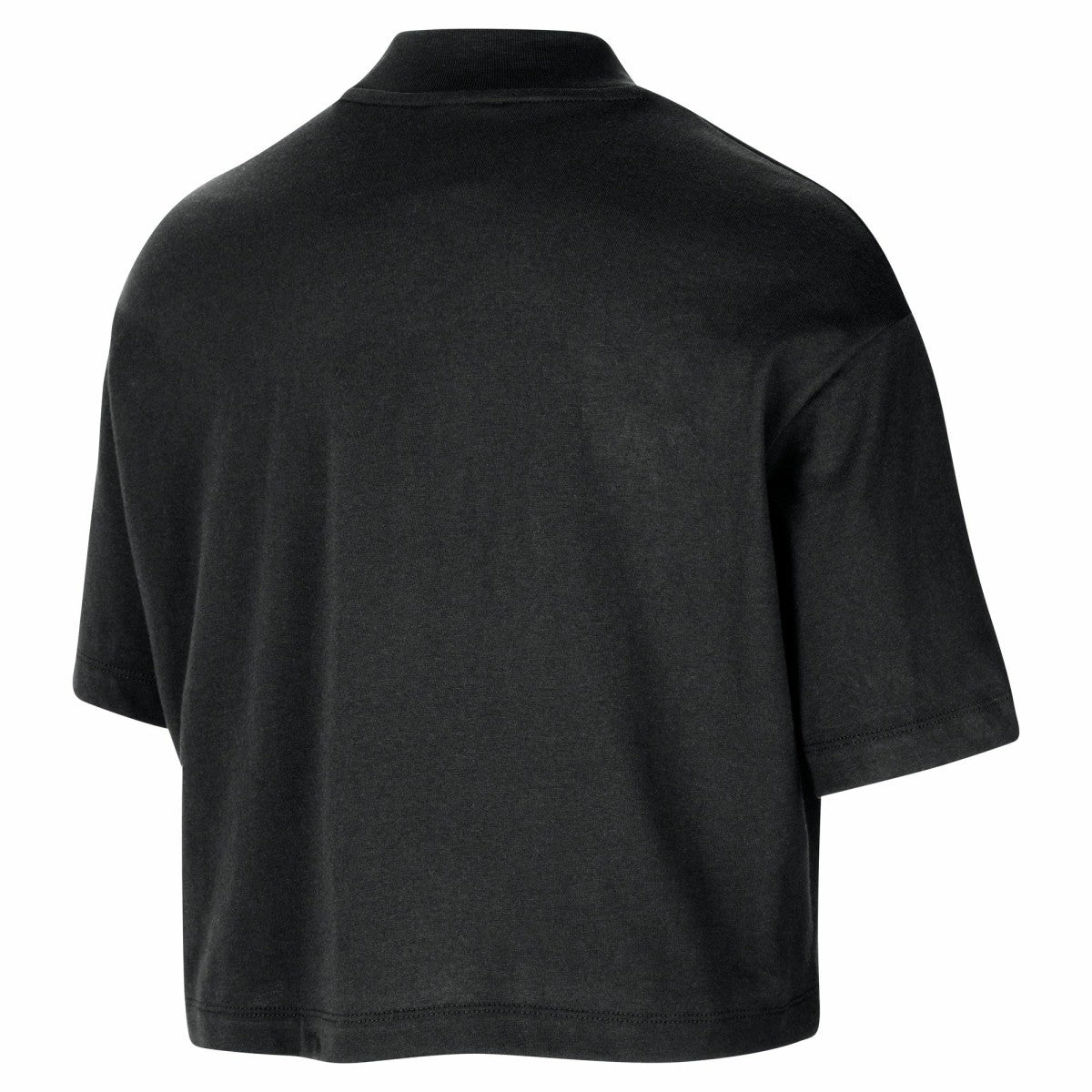 Los Angeles Lakers Women's Courtside Mock Neck Loose Fit Cropped T-Shirt Black