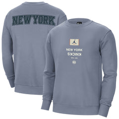 New York Knicks Jordan Brand Courtside Statement Edition Heavyweight Pullover Sweatshirt Blue