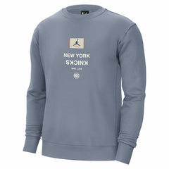 New York Knicks Jordan Brand Courtside Statement Edition Heavyweight Pullover Sweatshirt Blue